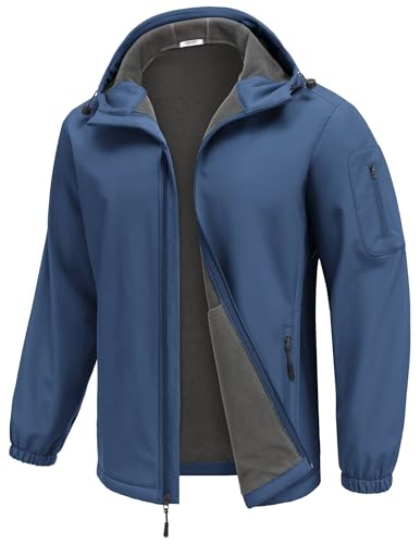 COOFANDY Men Outdoor Coat Waterproof Softshell Jacket with Hood